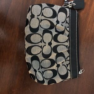 Coach Black and Tan Wristlet